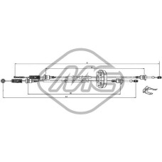 Cable de accionamiento, caja de cambios manual - METALCAUCHO-82291