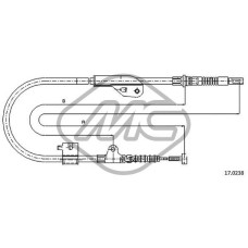 Cable de accionamiento, freno de estacionamiento - METALCAUCHO-82324