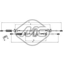 Cable de accionamiento, caja de cambios manual - METALCAUCHO-82427