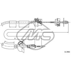 Cable de accionamiento, accionamiento del embrague - METALCAUCHO-82706