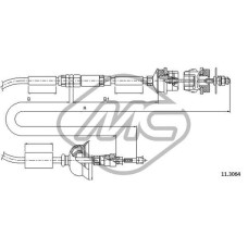 Cable de accionamiento, accionamiento del embrague - METALCAUCHO-82708