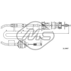 Cable de accionamiento, accionamiento del embrague - METALCAUCHO-82710