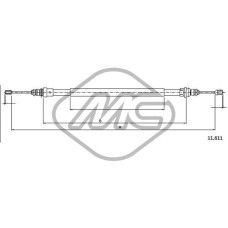 Cable de accionamiento, freno de estacionamiento - METALCAUCHO-82819