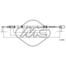 Cable de accionamiento, freno de estacionamiento - METALCAUCHO-82834