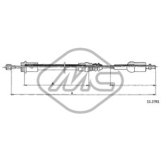 Cable de accionamiento, accionamiento del embrague - METALCAUCHO-82918