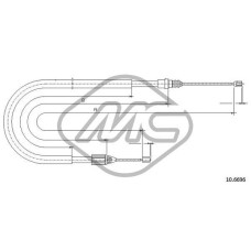 Cable de accionamiento, freno de estacionamiento - METALCAUCHO-83072