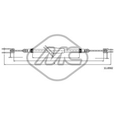 Cable de accionamiento, freno de estacionamiento - METALCAUCHO-83133
