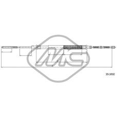 Cable de accionamiento, freno de estacionamiento - METALCAUCHO-83246