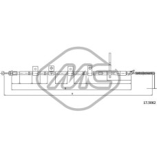 Cable de accionamiento, freno de estacionamiento - METALCAUCHO-83359