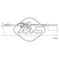 Cable de accionamiento, freno de estacionamiento - METALCAUCHO-83492