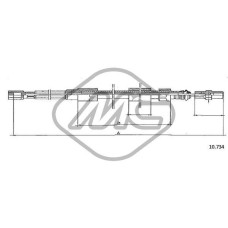 Cable de accionamiento, freno de estacionamiento - METALCAUCHO-83725