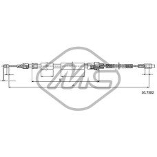 Cable de accionamiento, freno de estacionamiento - METALCAUCHO-83733