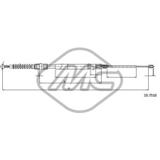 Cable de accionamiento, freno de estacionamiento - METALCAUCHO-83764