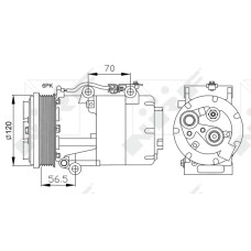 Compresor, aire acondicionado - NRF-32250