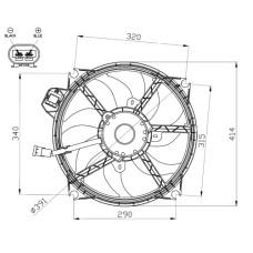 Ventilador, refrigeración del motor - NRF-47965