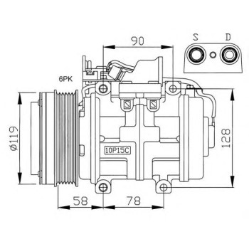 Compresor, aire acondicionado - NFR 32039G