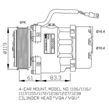 Compresor, aire acondicionado - NFR 32040G