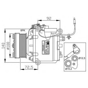 Compresor, aire acondicionado - NFR 32165G