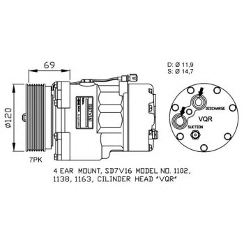 Compresor, aire acondicionado - NFR 32228G