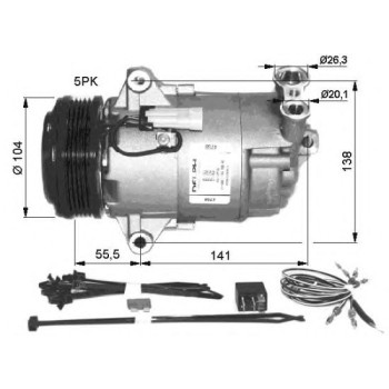 Compresor, aire acondicionado - NFR 32426G