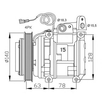 Compresor, aire acondicionado - NFR 32450G