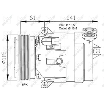 Compresor, aire acondicionado - NFR 32021