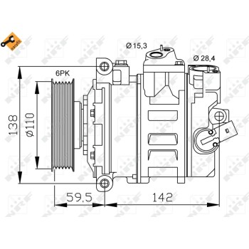 Compresor, aire acondicionado - NFR 32146
