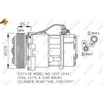 Compresor, aire acondicionado - NFR 32168