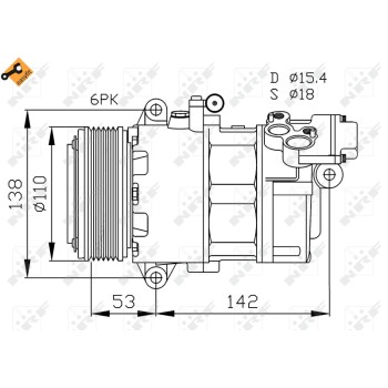 Compresor, aire acondicionado - NFR 32184