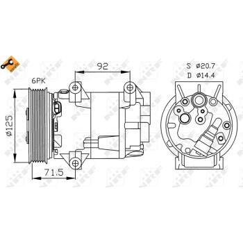 Compresor, aire acondicionado - NFR 32208