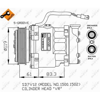 Compresor, aire acondicionado - NFR 32219G