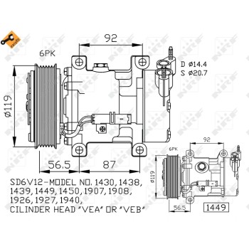 Compresor, aire acondicionado - NFR 32227