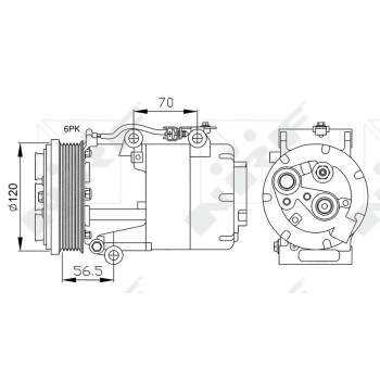 Compresor, aire acondicionado - NFR 32250