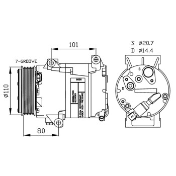 Compresor, aire acondicionado - NFR 32252