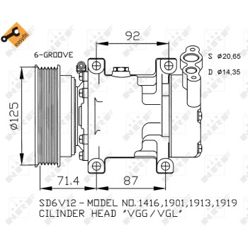 Compresor, aire acondicionado - NFR 32259
