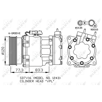 Compresor, aire acondicionado - NFR 32266