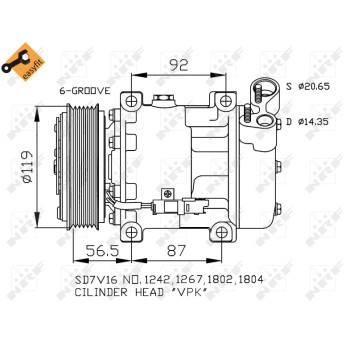 Compresor, aire acondicionado - NFR 32270