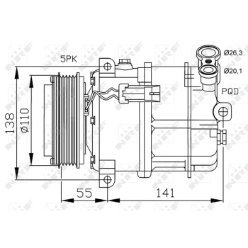 Compresor, aire acondicionado - NFR 32312