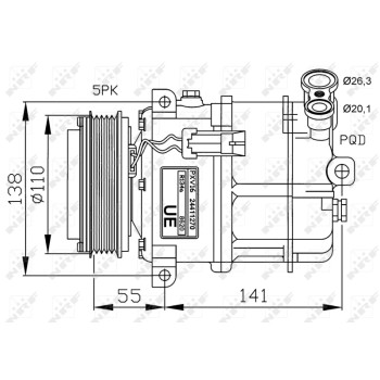 Compresor, aire acondicionado - NFR 32312G