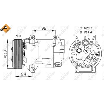 Compresor, aire acondicionado - NFR 32424