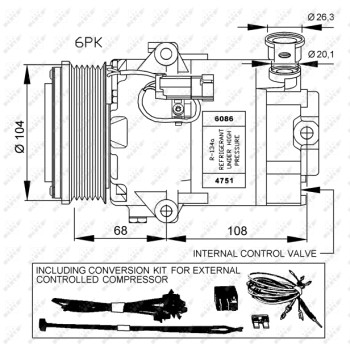 Compresor, aire acondicionado - NFR 32428G