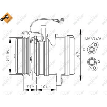 Compresor, aire acondicionado - NFR 32436
