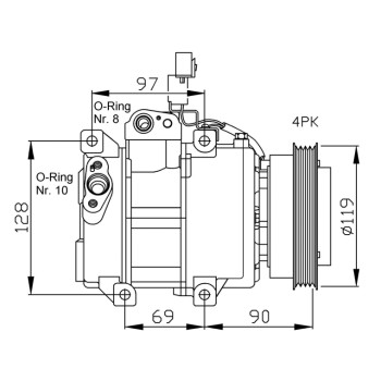 Compresor, aire acondicionado - NFR 32441G
