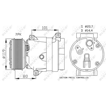 Compresor, aire acondicionado - NFR 32481