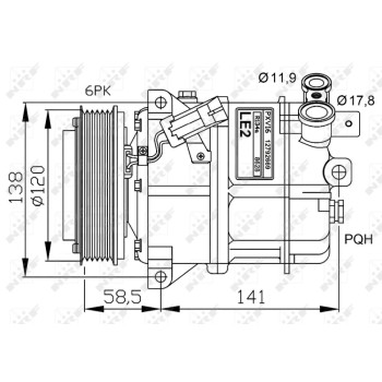 Compresor, aire acondicionado - NFR 32774G
