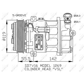 Compresor, aire acondicionado - NFR 32818