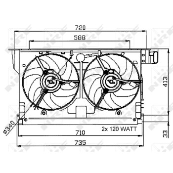 Ventilador, refrigeración del motor - NFR 47051
