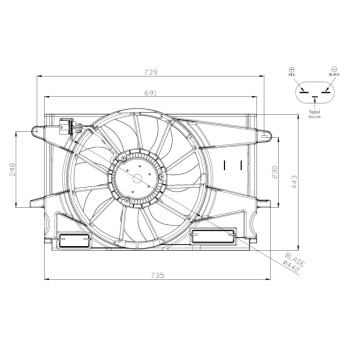 Ventilador, refrigeración del motor - NFR 47947