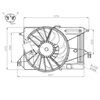 Ventilador, refrigeración del motor - NFR 47964