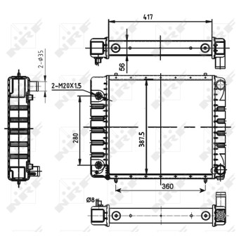 Radiador, refrigeración del motor - NFR 53149